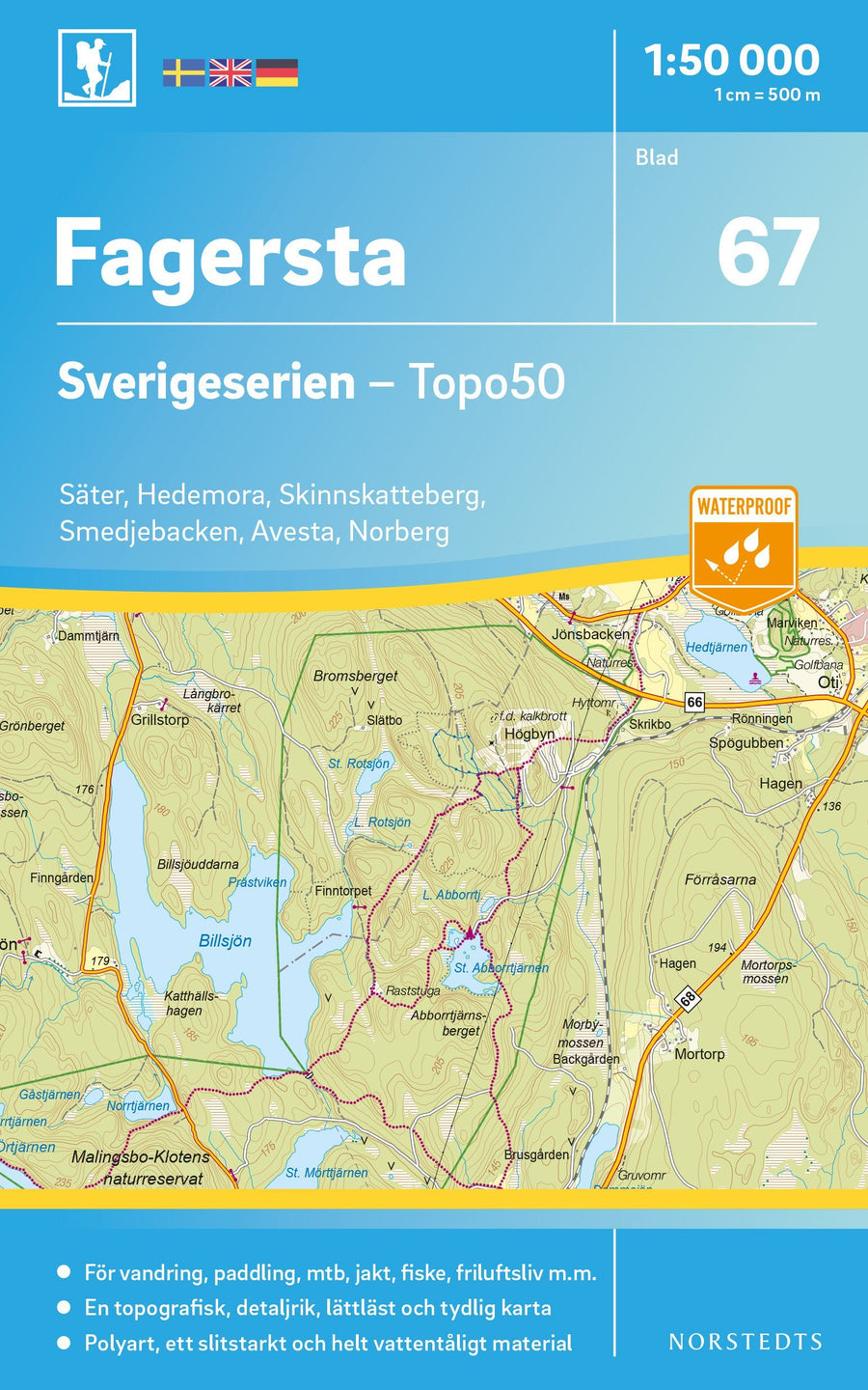 Carte topographique n° 67 - Fagersta (Suède) | Norstedts - Sverigeserien carte pliée Norstedts 