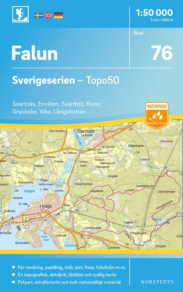 Carte topographique n° 76 - Falun (Suède) | Norstedts - Sverigeserien carte pliée Norstedts 