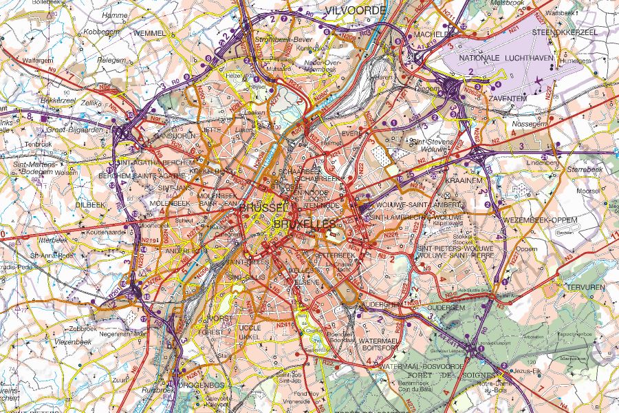 Carte topographique n° 8 - Flandre-Orientale province (Belgique) | NGI - 1/100 000 carte pliée IGN Belgique 