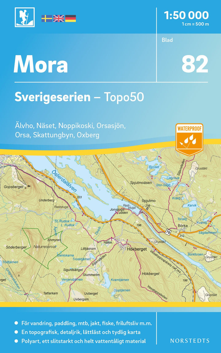 Carte topographique n° 82 - Mora (Suède) | Norstedts - Sverigeserien carte pliée Norstedts 