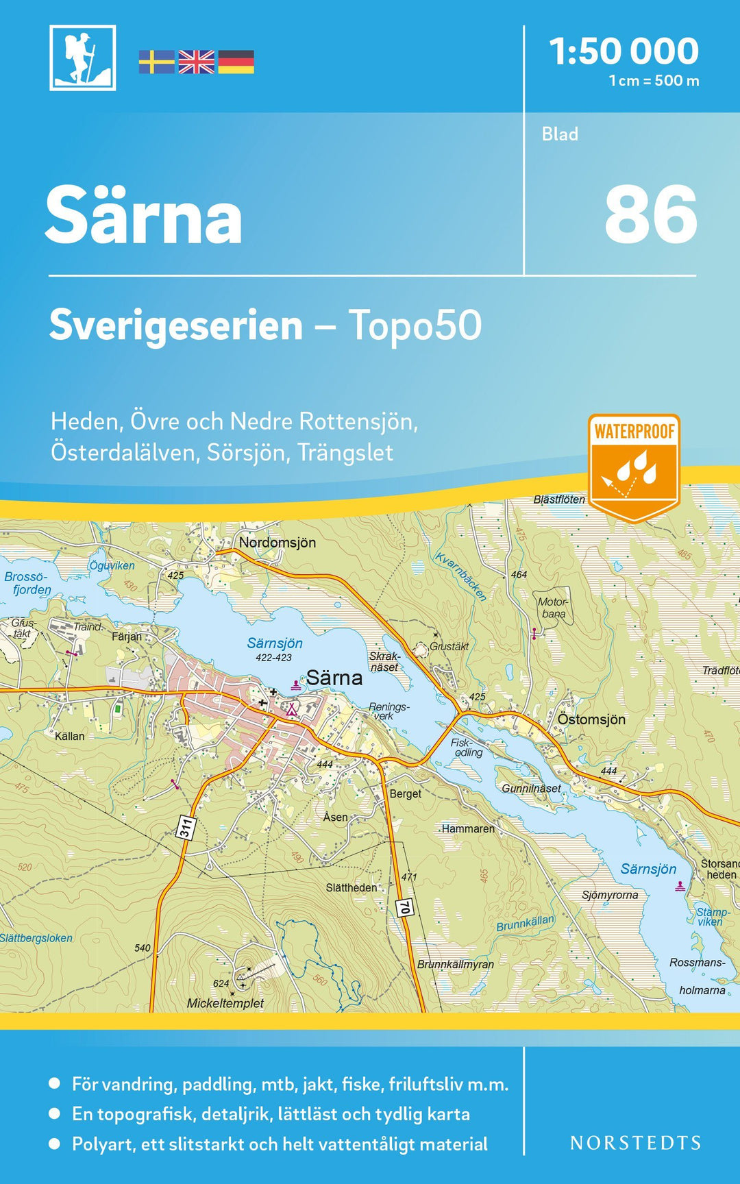 Carte topographique n° 86 - Särna (Suède) | Norstedts - Sverigeserien carte pliée Norstedts 