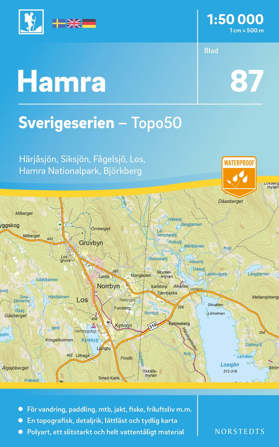 Carte topographique n° 87 - Hamra (Suède) | Norstedts - Sverigeserien carte pliée Norstedts 