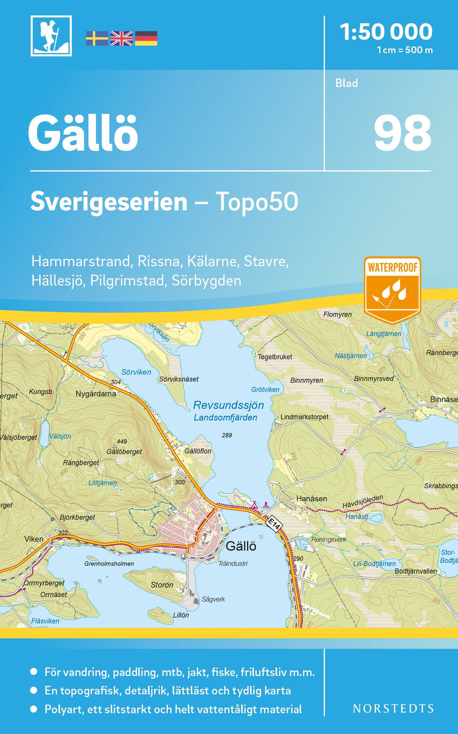 Carte topographique n° 98 - Gällö (Suède) | Norstedts - Sverigeserien carte pliée Norstedts 