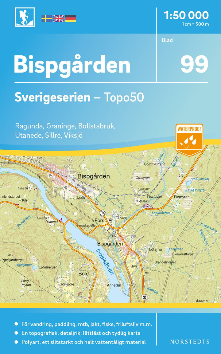 Carte topographique n° 99 - Bispgården (Suède) | Norstedts - Sverigeserien carte pliée Norstedts 