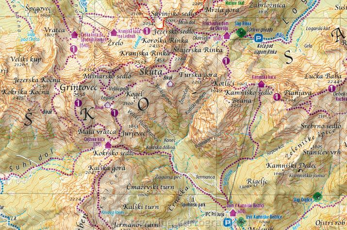 Carte touristique - Alpes Ouest (Slovénie) | Kartografija carte pliée Kartografija 