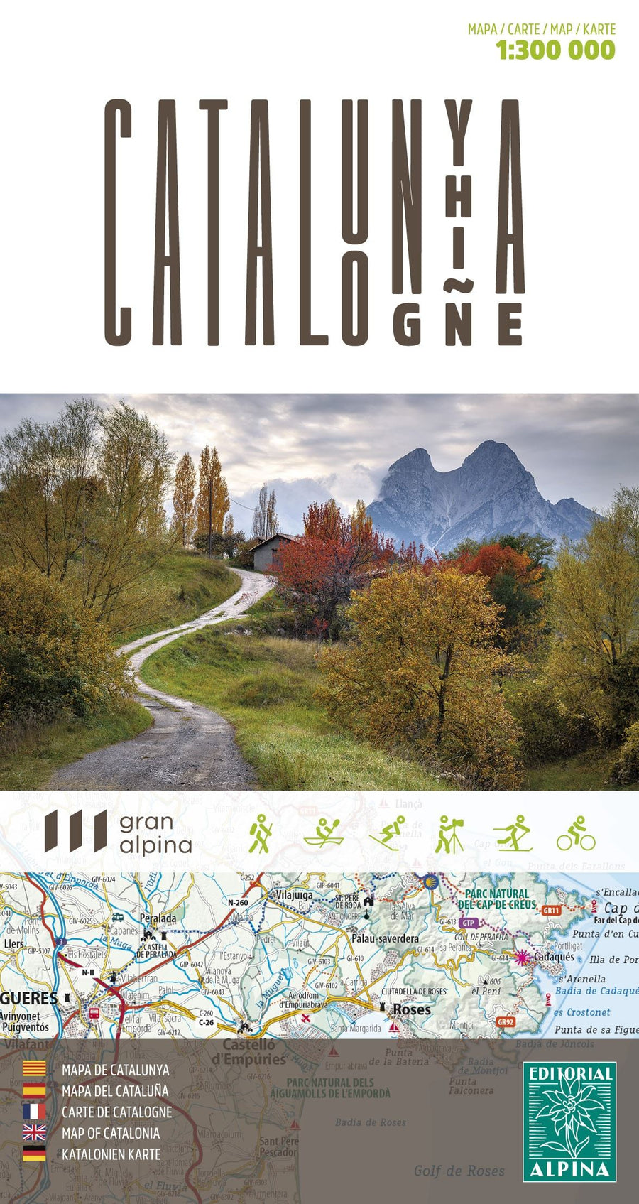 Carte touristique - Catalogne | Alpina carte pliée Editorial Alpina 