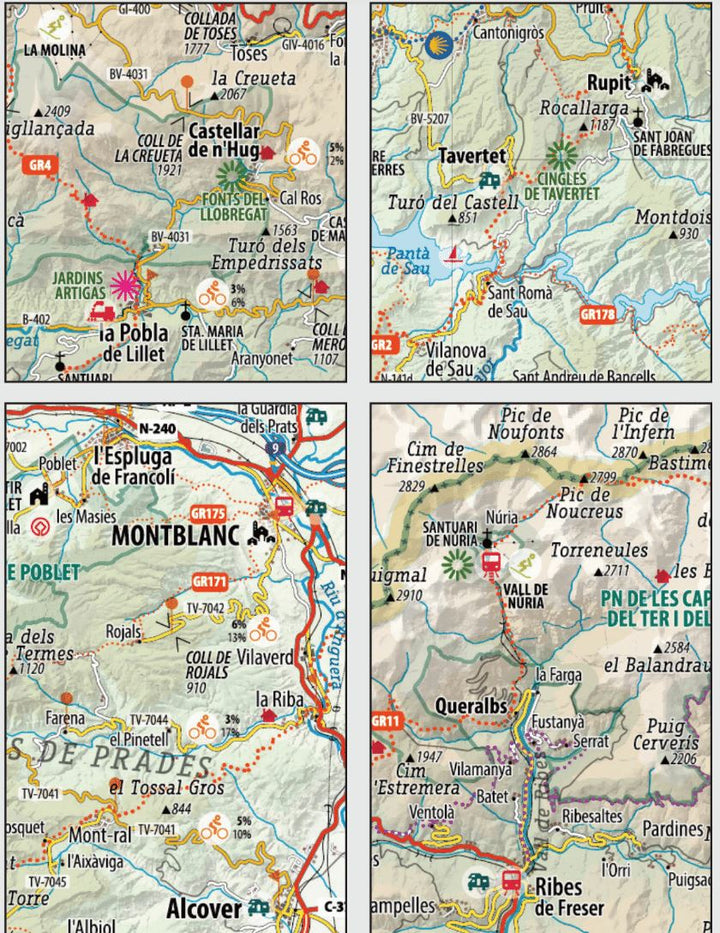 Carte touristique - Catalogne | Alpina carte pliée Editorial Alpina 