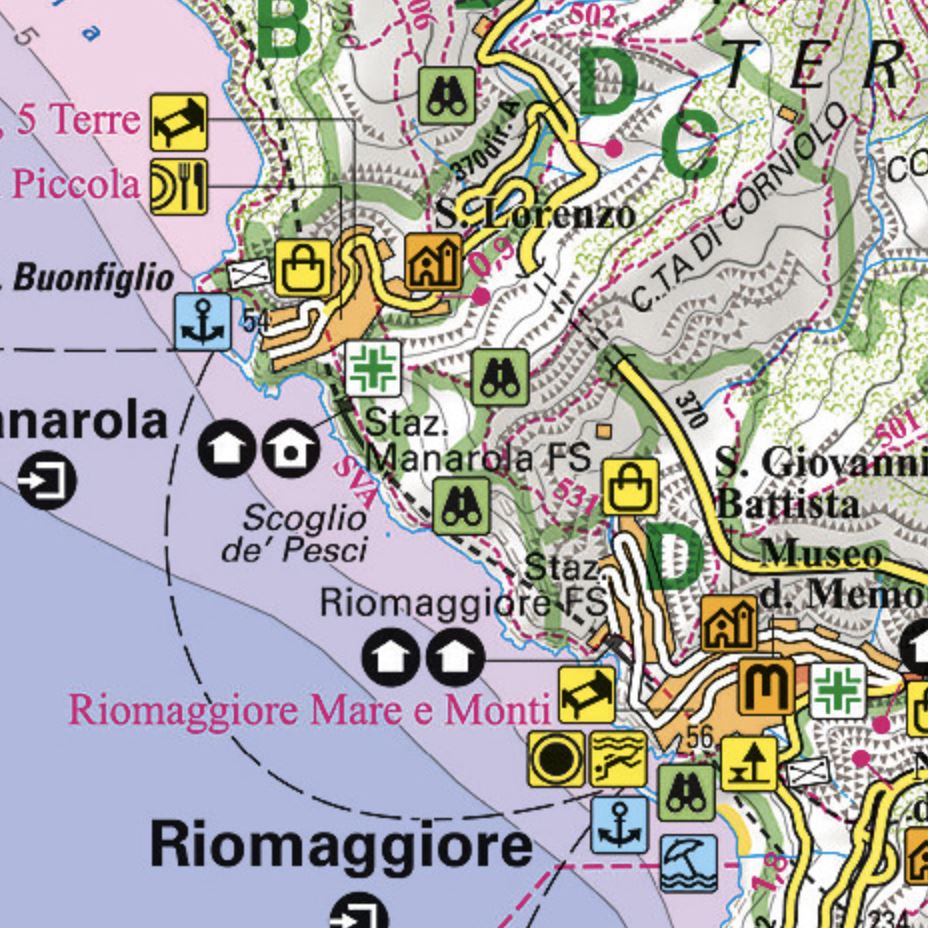 Carte touristique - Cinque Terre (Ligurie, Italie) | Touring Club Italiano carte pliée Touring 