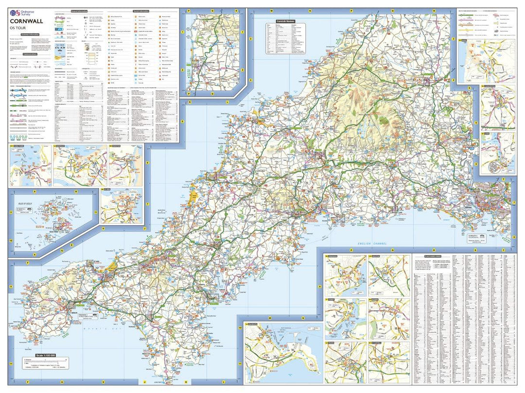 Carte touristique - Cornouailles - Tour 1 | Ordnance Survey carte pliée Ordnance Survey 