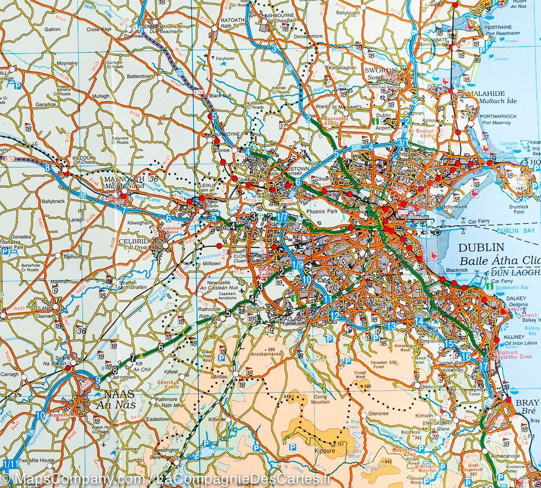 Carte touristique - Irlande Est | Ordnance Survey carte pliée Ordnance Survey 