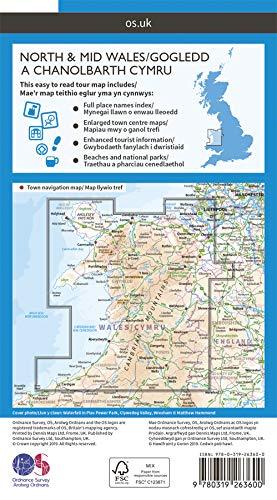 Carte touristique - Nord & centre du Pays de Galles - Tour 10 | Ordnance Survey carte pliée Ordnance Survey 
