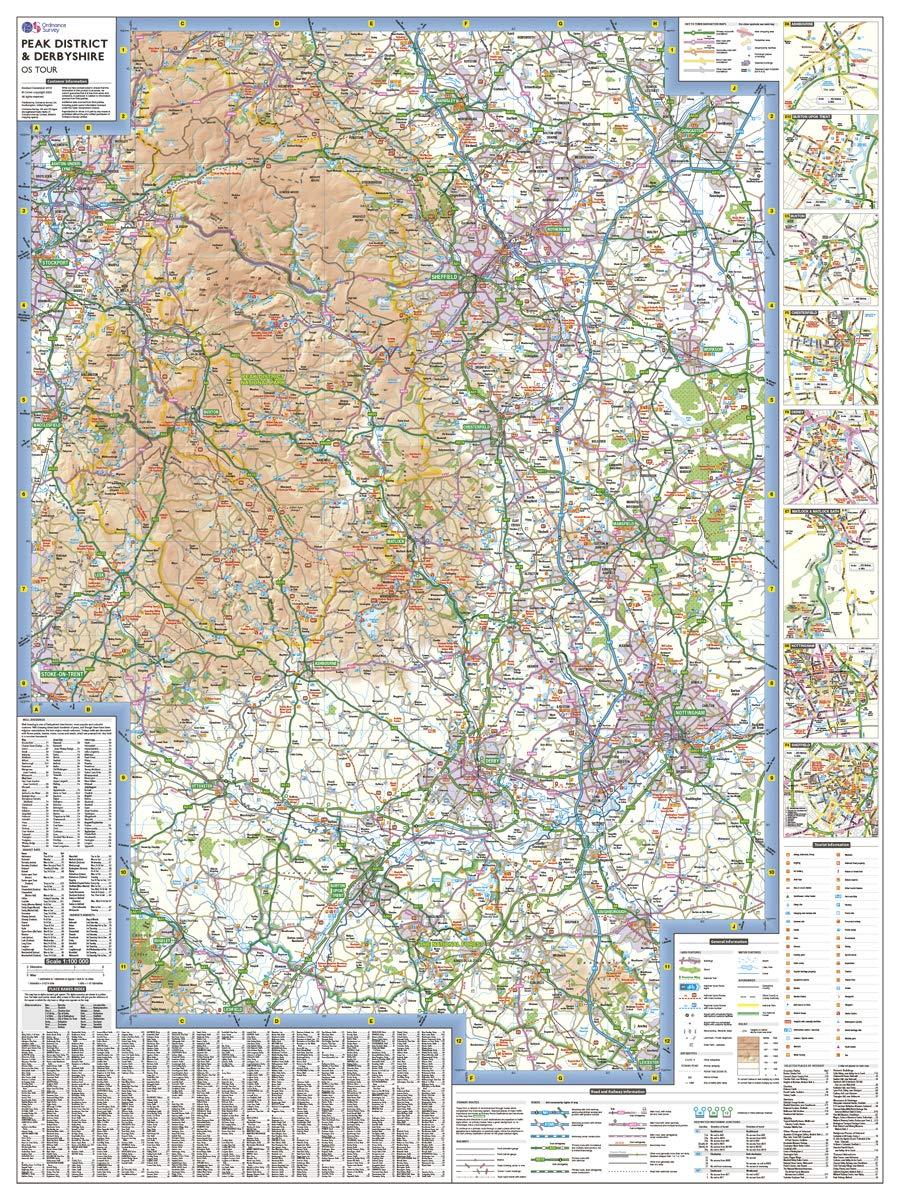 Carte touristique - Peak District & Derbyshire - Tour 4 | Ordnance Survey carte pliée Ordnance Survey 