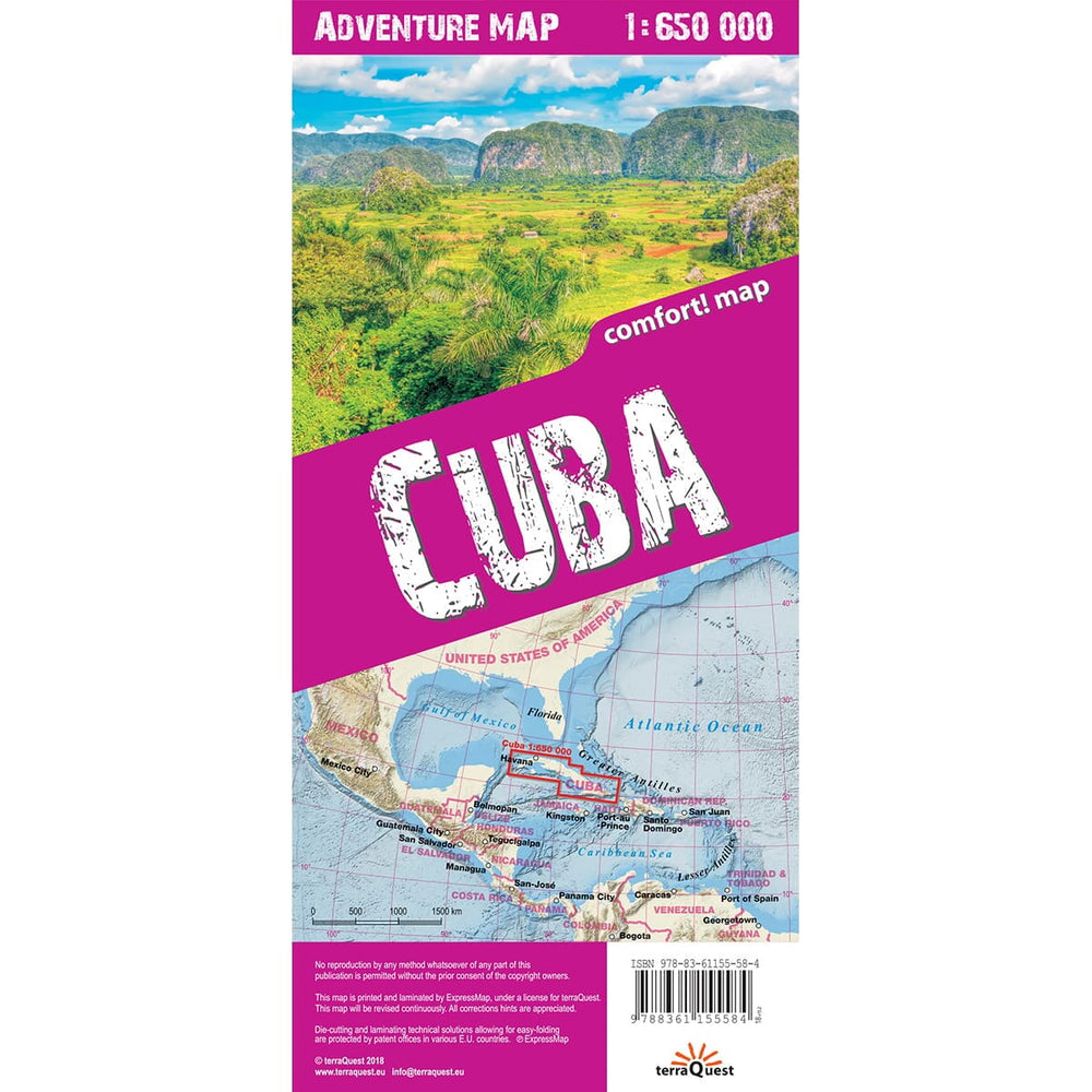 Carte touristique plastifiée - Cuba | TerraQuest carte pliée Terra Quest 