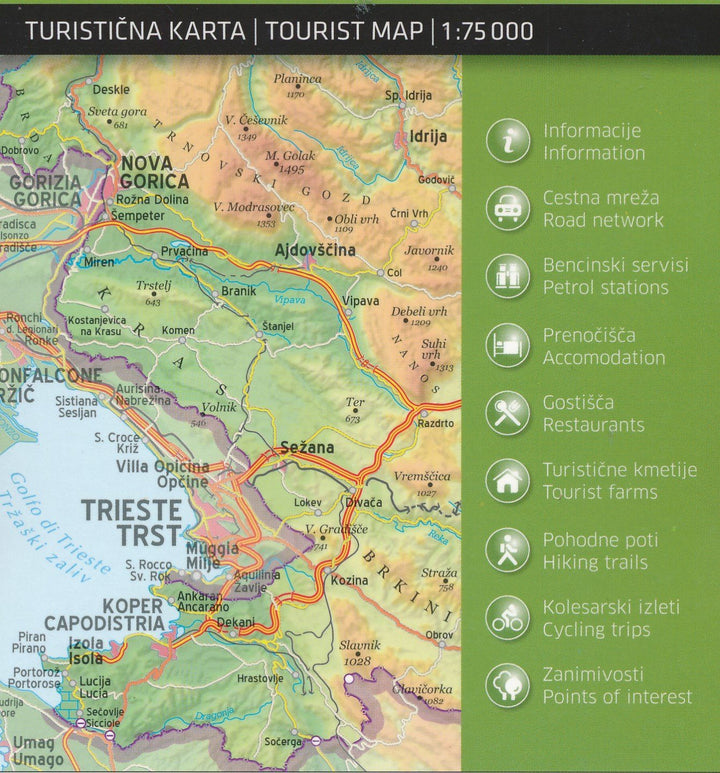 Carte touristique - Primorska (Slovénie) | Kartografija carte pliée Kartografija 