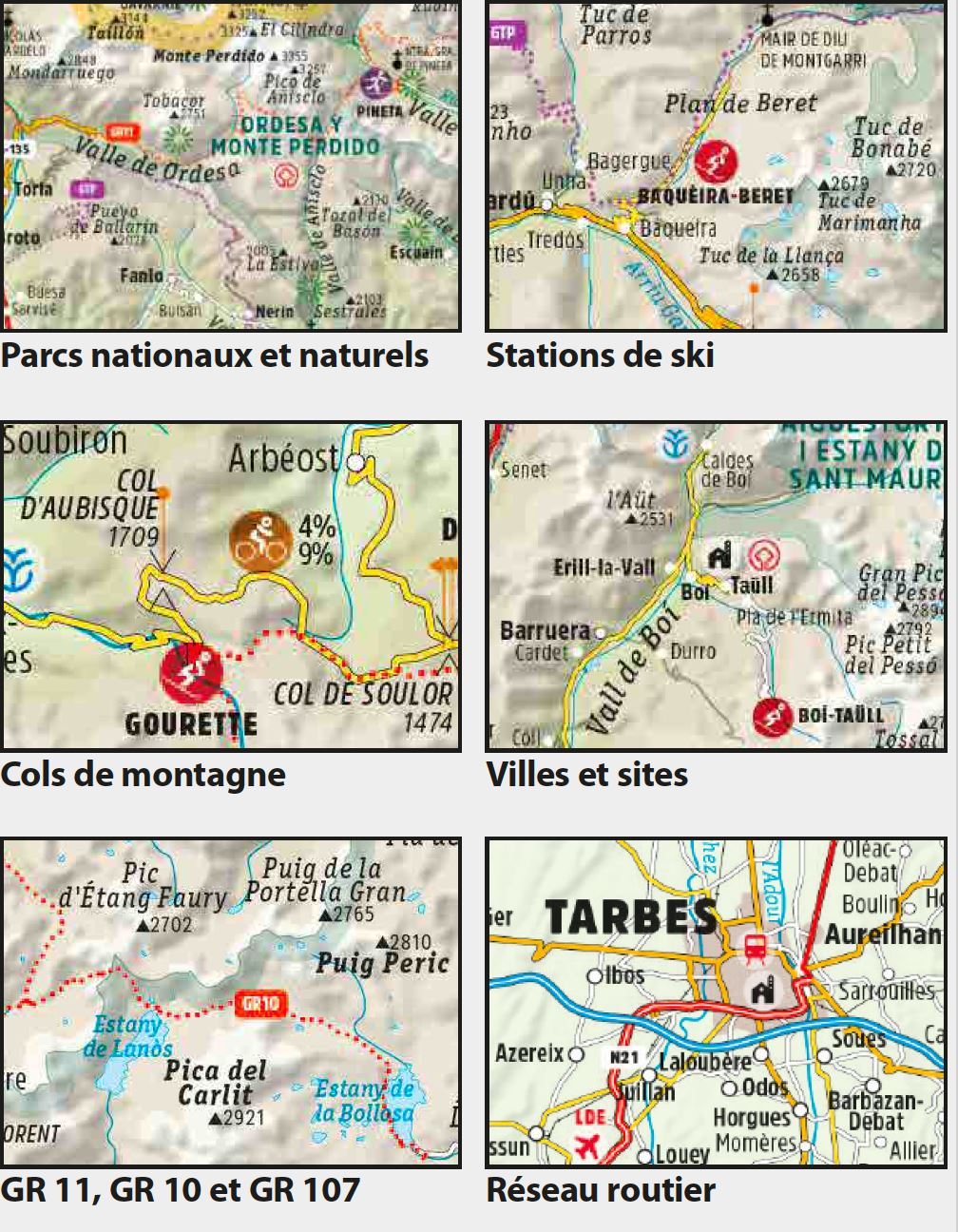Carte touristique - Pyrénées | Alpina carte pliée Editorial Alpina 
