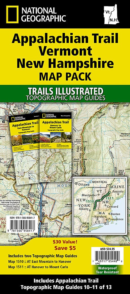 Appalachian Trail: Vermont, New Hampshire [Map Pack Bundle] | National Geographic carte pliée 