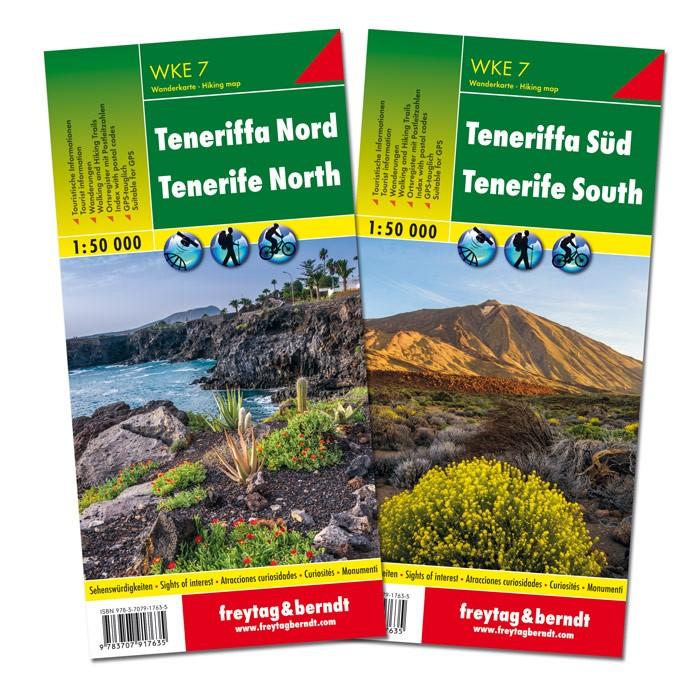 Cartes de randonnées - Tenerife Nord et Sud (lot de 2 cartes) | Freytag & Berndt carte pliée Freytag & Berndt 