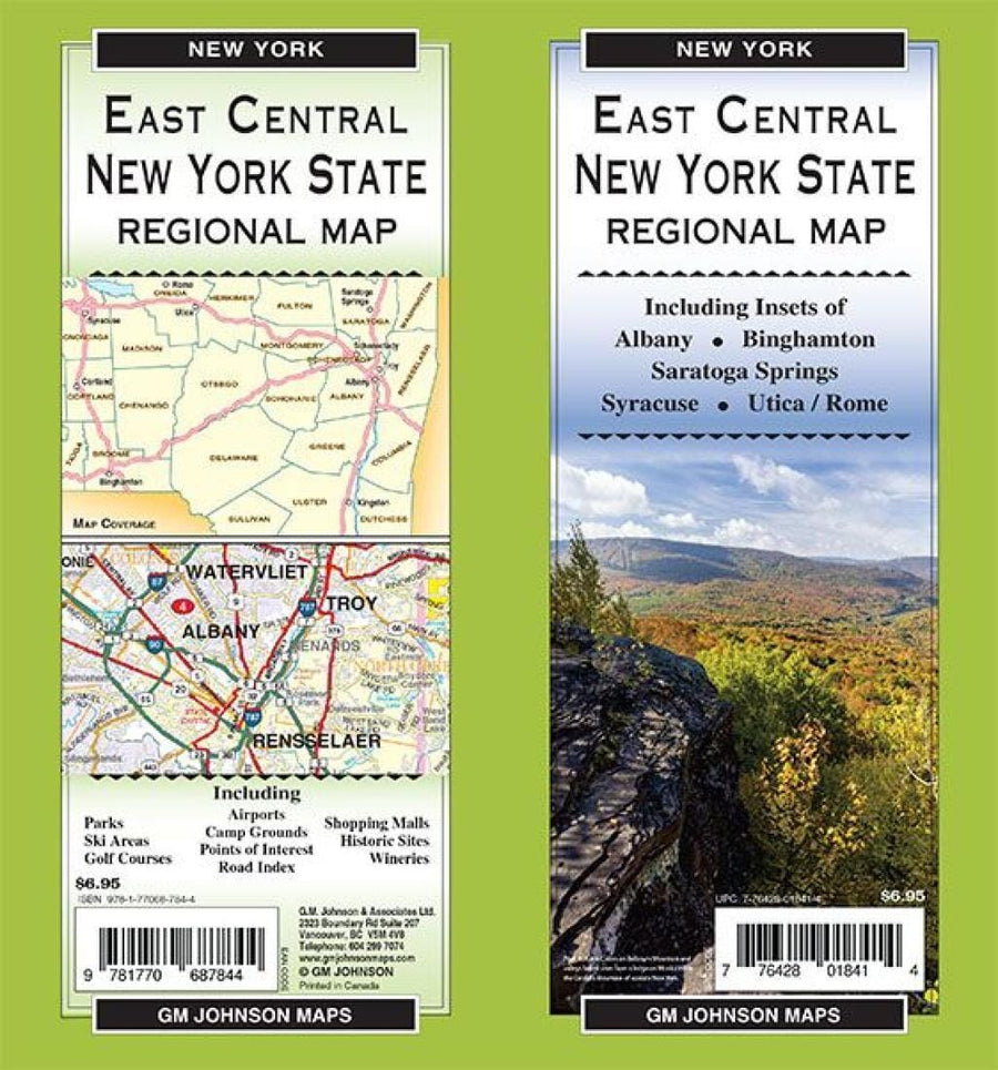 East Central New York State - Regional Map | GM Johnson Road Map 