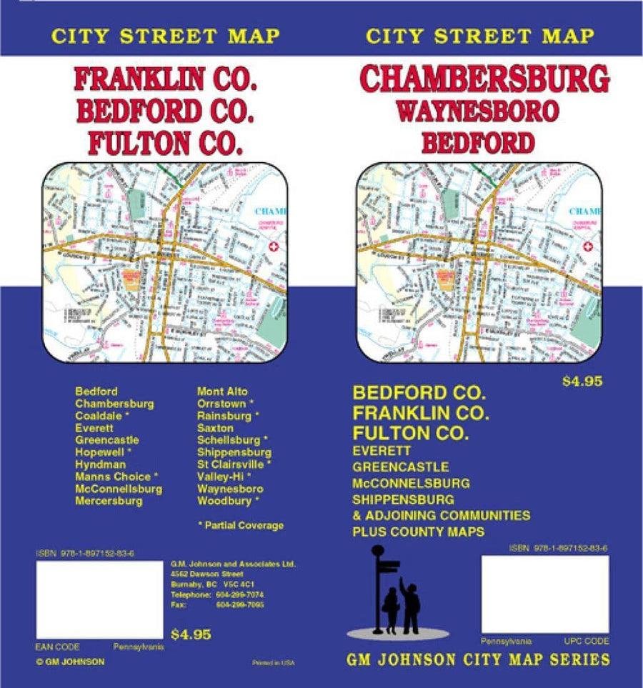 Chambersburg - Bedford - Franklin and Fulton County - Pennsylvania | GM Johnson Road Map 
