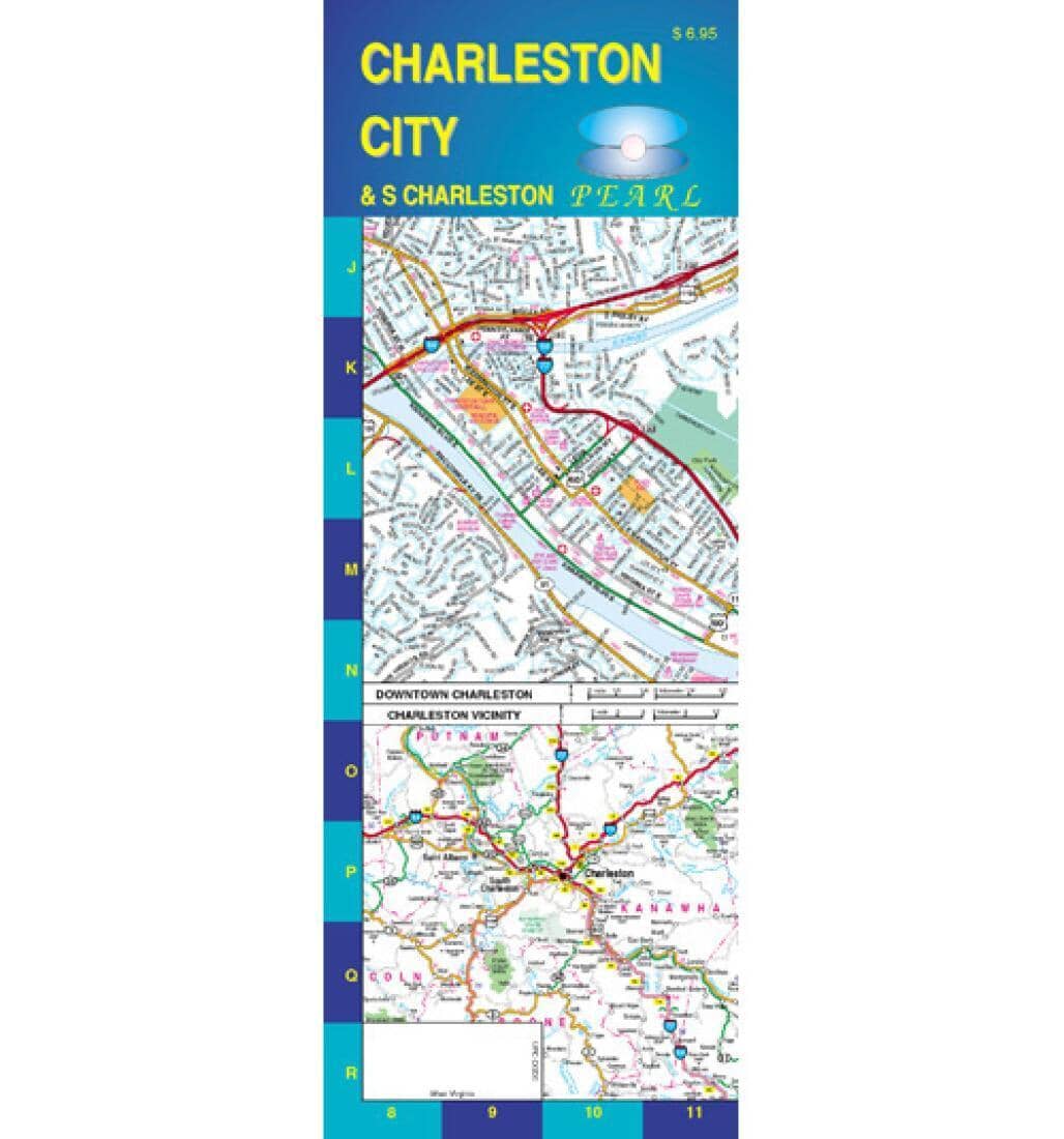 Charleston and South Charleston - West Virginia - Pearl Map - laminated | GM Johnson Road Map 
