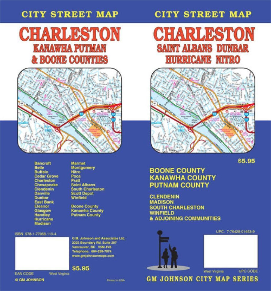 Charleston - Kanawha - Putnam - Boone - St Albans - West Virginia | GM Johnson Road Map 