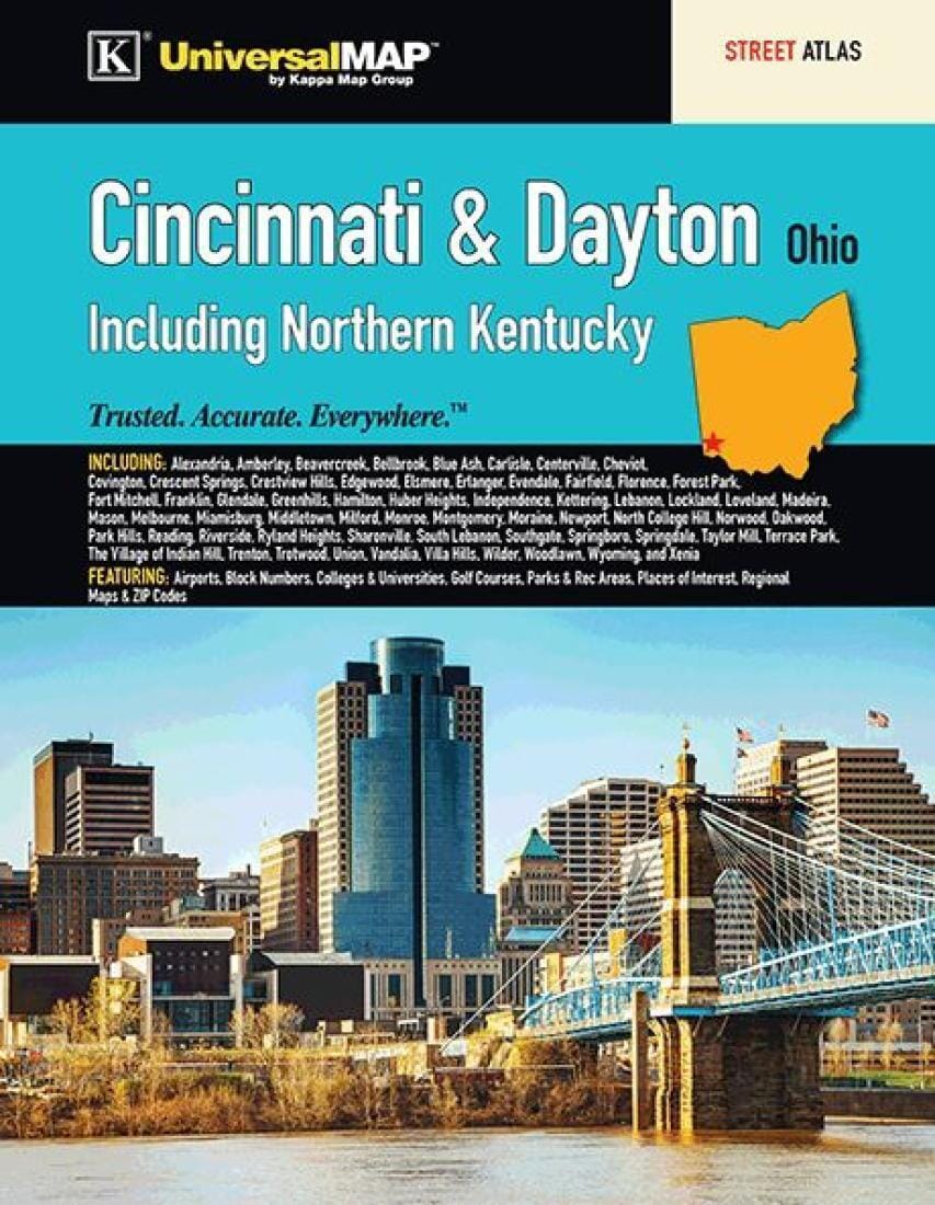 Cincinnati & Dayton, OH, with N Kentucky, Street Atlas by Kappa Map Group