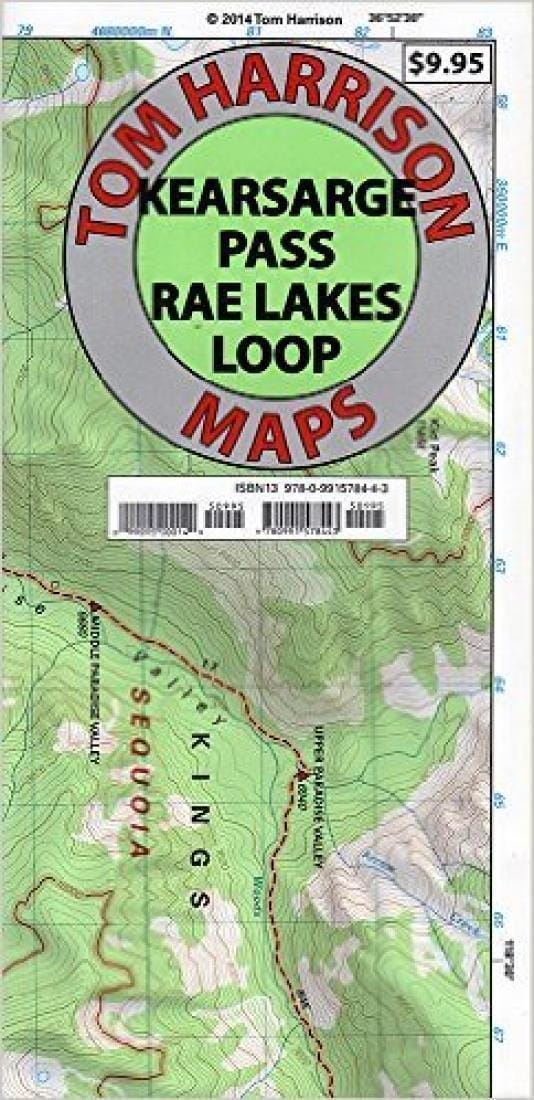 Kearsarge Pass and Rae Lakes Loop by Tom Harrison Maps