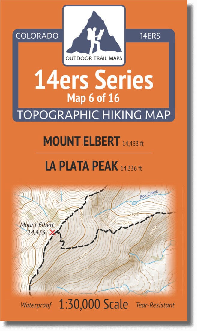 Colorado 14ers Map Series 6 of 16 - Elbert | La Plata | Outdoor Trail Maps LLC carte pliée 