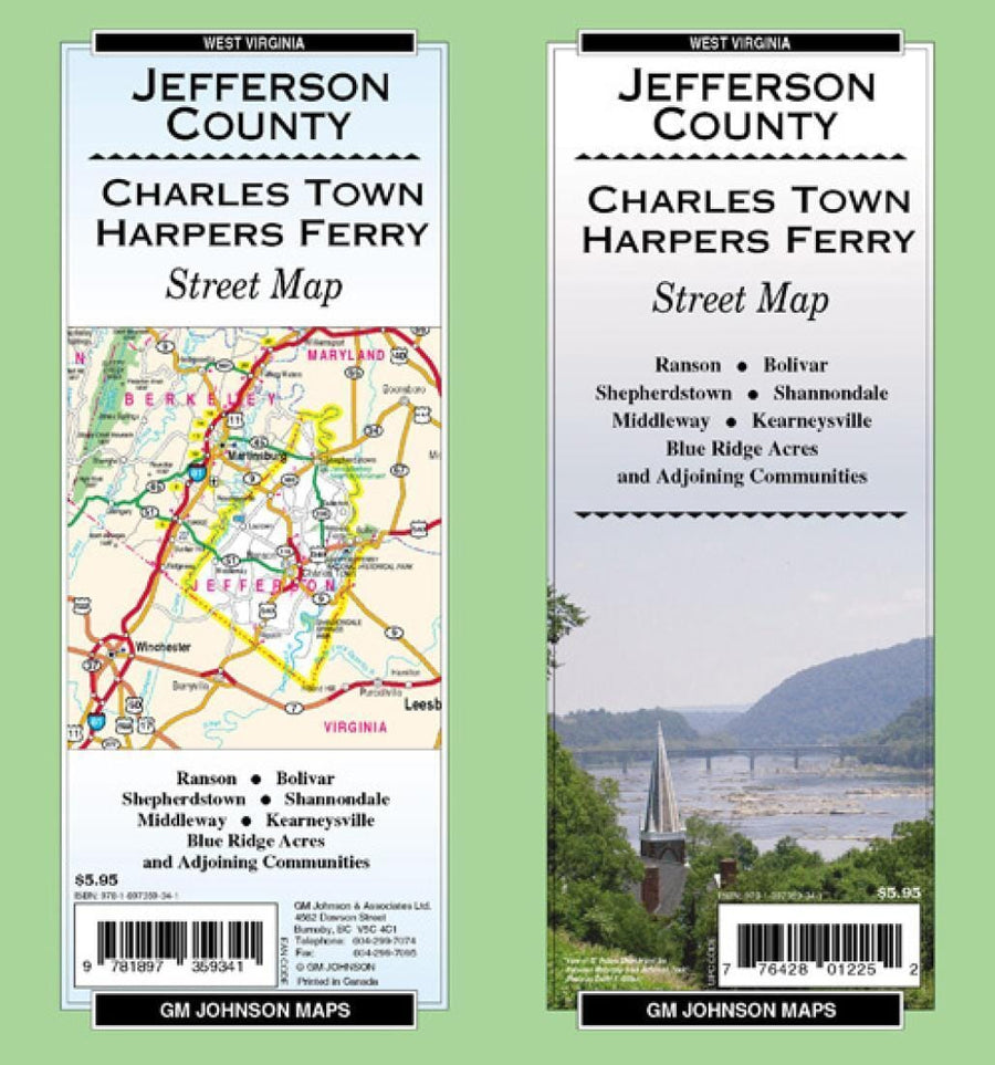 Jefferson County - Charles Town - Harpers Ferry and Ranson - West Virginia | GM Johnson Road Map 