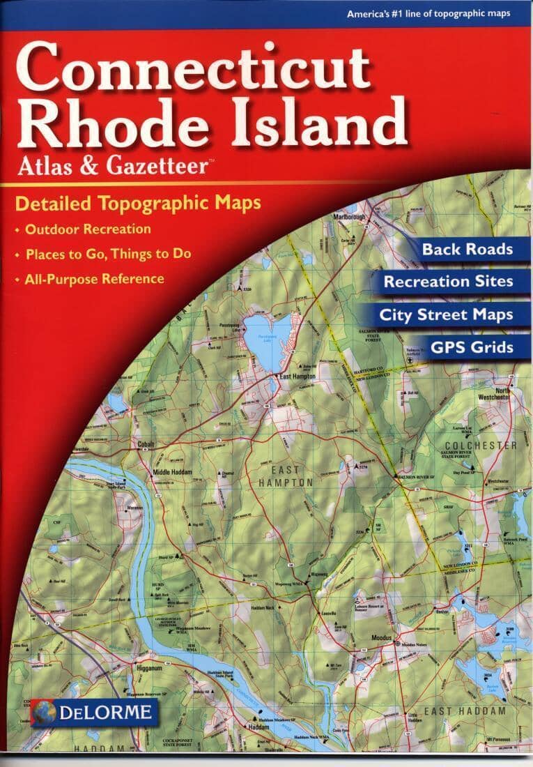 Connecticut and Rhode Island, Atlas and Gazetteer by DeLorme