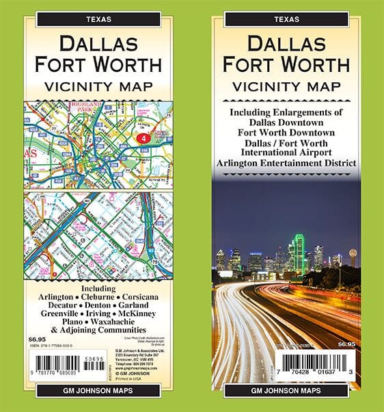 Dallas / Fort Worth & Vicinity, Texas | GM Johnson carte pliée 