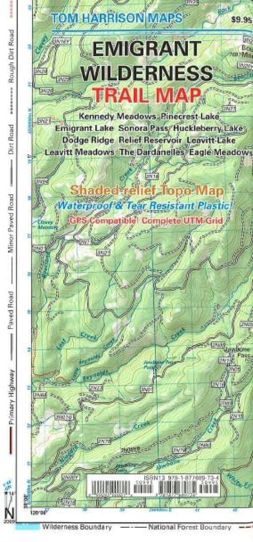 Emigrant Wilderness Trail Map by Tom Harrison Maps