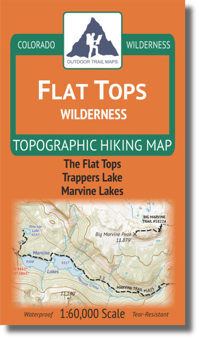 Flat Tops Wilderness 1:60k | Outdoor Trail Maps LLC carte pliée 