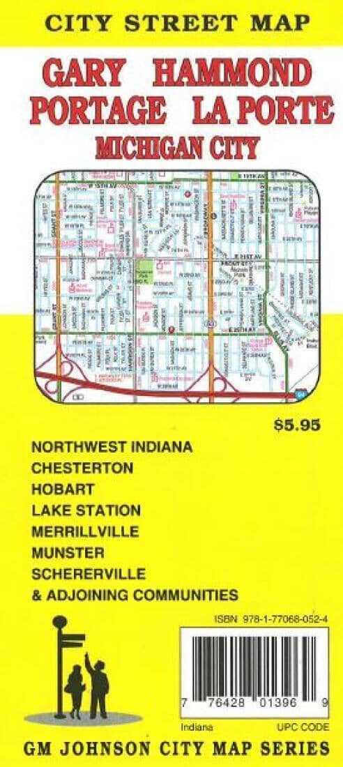 Gary - Hammond - Portage - La Porte and Michigan City - Indiana | GM Johnson Road Map 