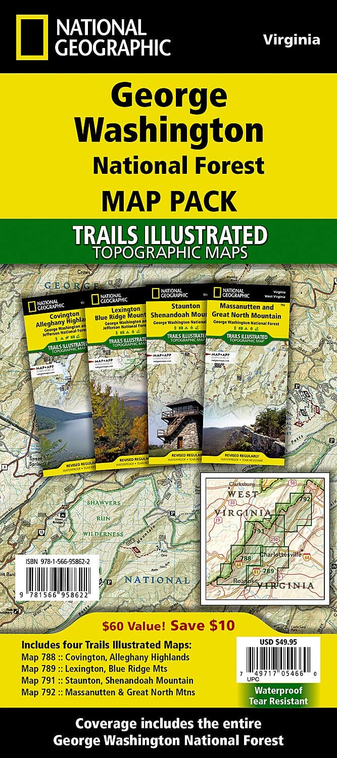George Washington National Forest [Map Pack Bundle] | National Geographic carte pliée 