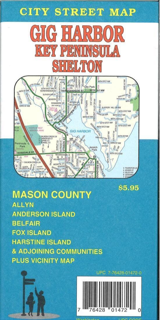 Gig Harbor, Key Peninsula et Shelton, Washington | GM Johnson carte pliée GM Johnson 