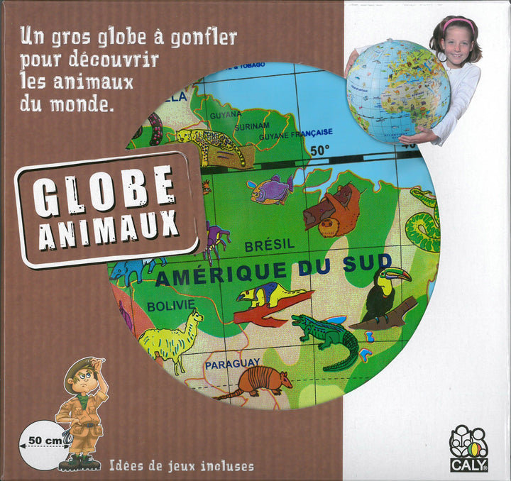 Globe gonflable de 50 cm - Animaux du monde (pour enfants) | Calytoys globe Calytoys 