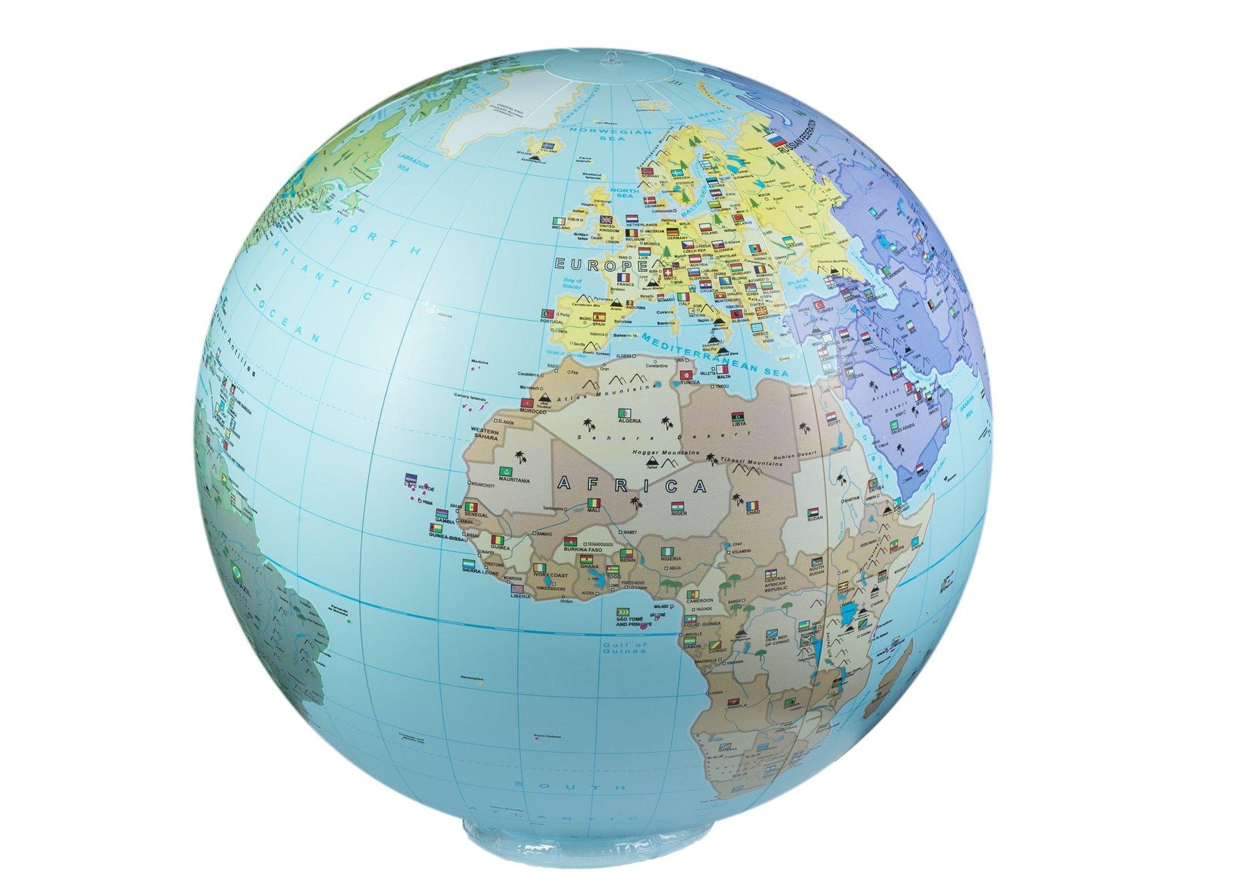 2 Globes Gonflables En PVC 16 Pouces - Carte Du Monde éducative - Pour Plage, Piscine, Décoration