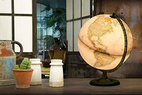 Globe lumineux "Gold" de style antique - diamètre 30 cm, en français | National Geographic globe National Geographic 