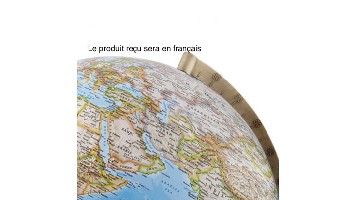 Globe lumineux "Gold" de style classique - diamètre 30 cm, en français | National Geographic globe National Geographic 