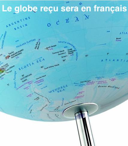 Globe lumineux "Iron" de style classique - diamètre 30 cm, en français | National Geographic globe National Geographic 