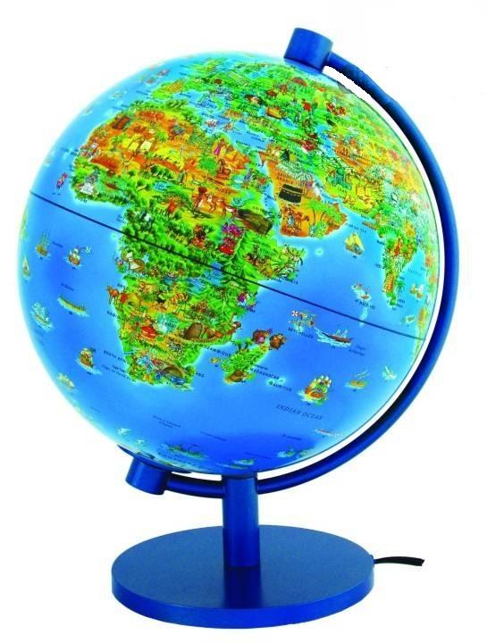 Globe lumineux pour enfants - Animaux du monde, avec index des animaux (28 cm) | Stellanova globe Stellanova 