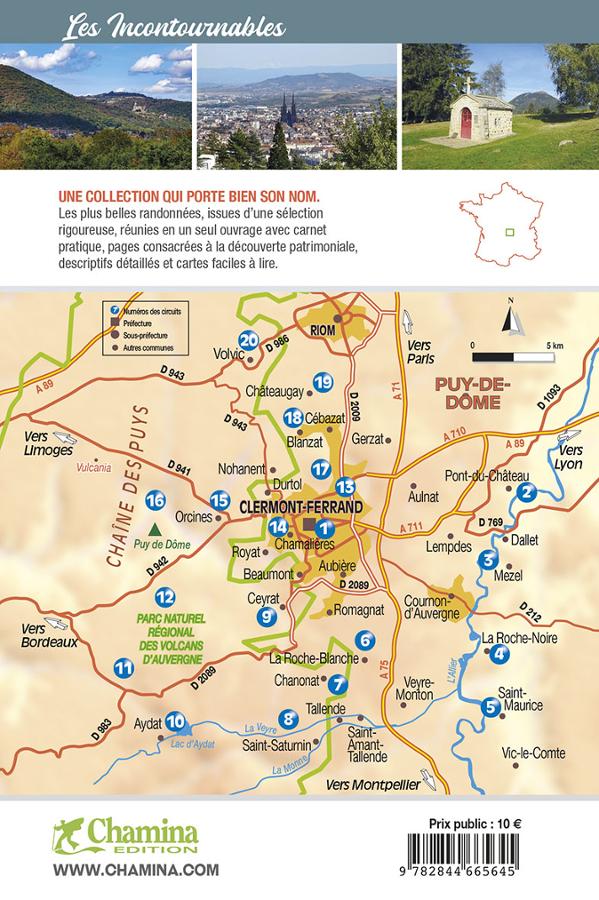 Guide de balades - Autour de Clermont-Ferrand, 20 randos | Chamina guide de randonnée Chamina 