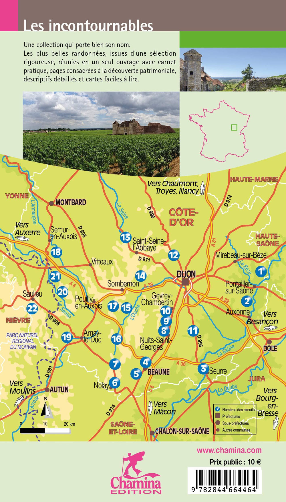 Guide de balades - Autour de Dijon à pied | Chamina guide de randonnée Chamina 