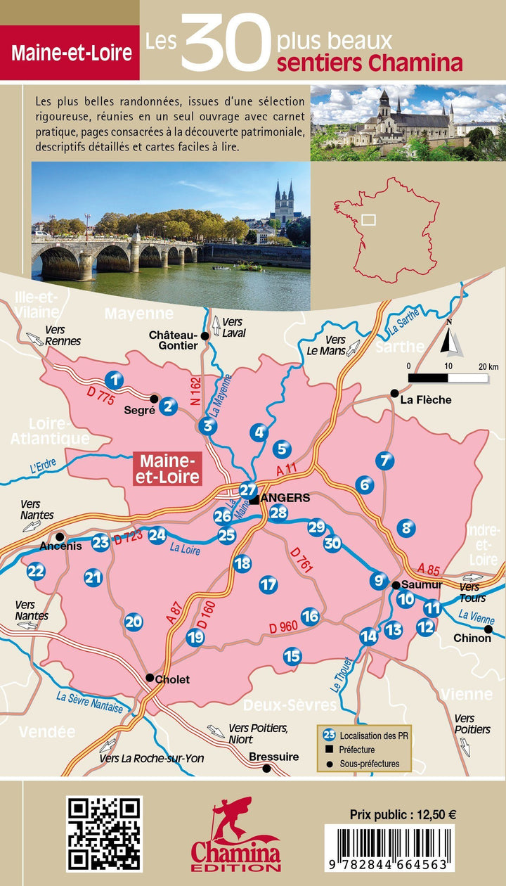 Guide de balades - Maine-et-Loire - 30 sentiers à pied | Chamina guide de randonnée Chamina 
