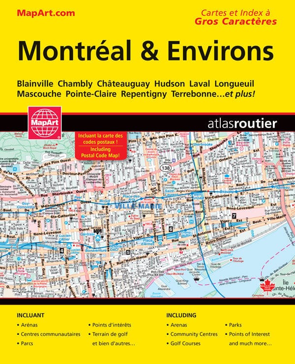 MONTREAL & AREA STREET GUIDE | MapArt atlas 