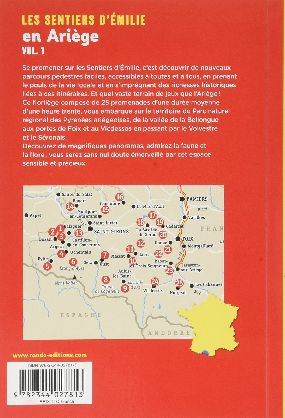 Guide de promenades - Ariège, vol.1 | Rando Editions - Les Sentiers d'Emilie guide de randonnée Rando Editions 