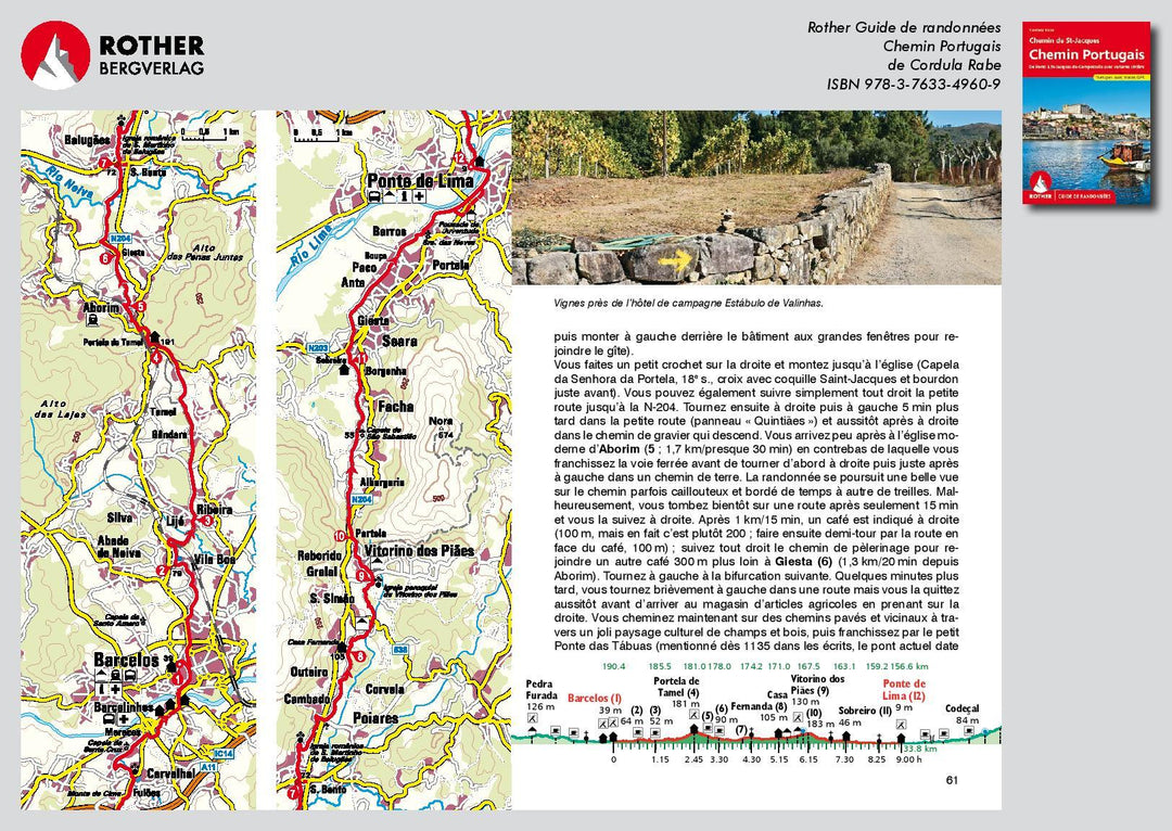 Guide de randonnée - Chemin portugais : Le Chemin de St-Jacques de Porto à St-Jacques-de-Compostelle | Rother guide de randonnée Rother 
