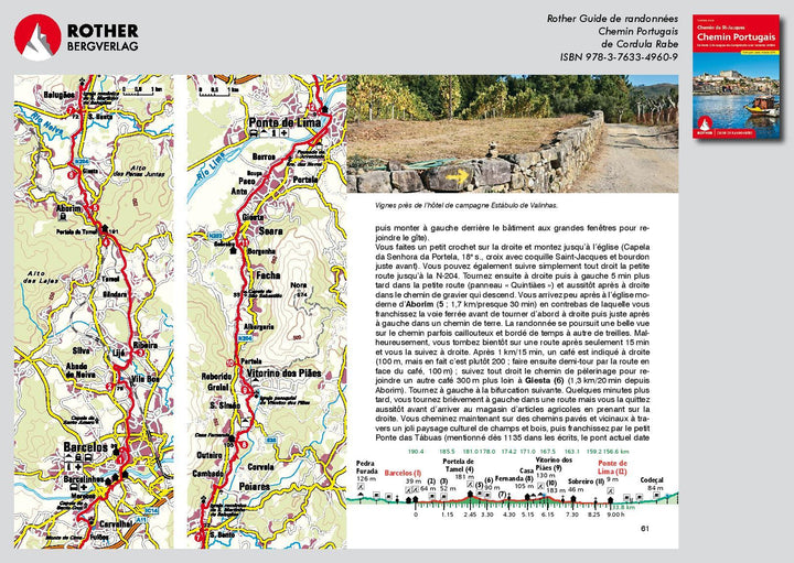 Guide de randonnée - Chemin portugais : Le Chemin de St-Jacques de Porto à St-Jacques-de-Compostelle | Rother guide de randonnée Rother 
