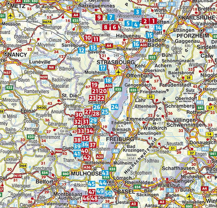 Guide de randonnée de l'Alsace | Rother guide de randonnée Rother 